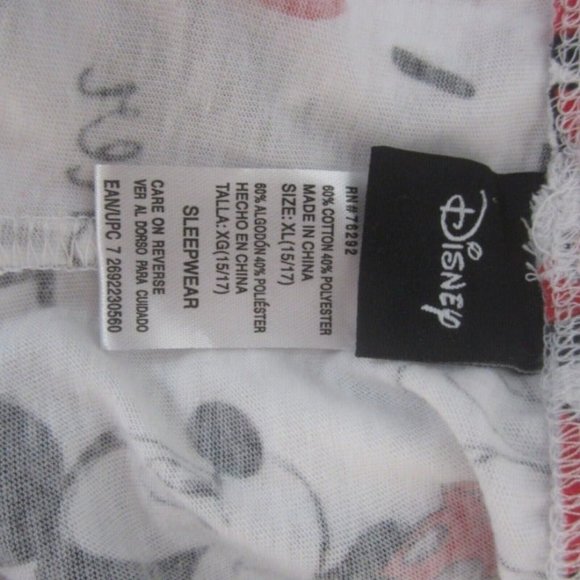 Disney Pajama Bottom Teen Mickey Minnie Love XL 15/17 drawstring elastic - Picture 11 of 12